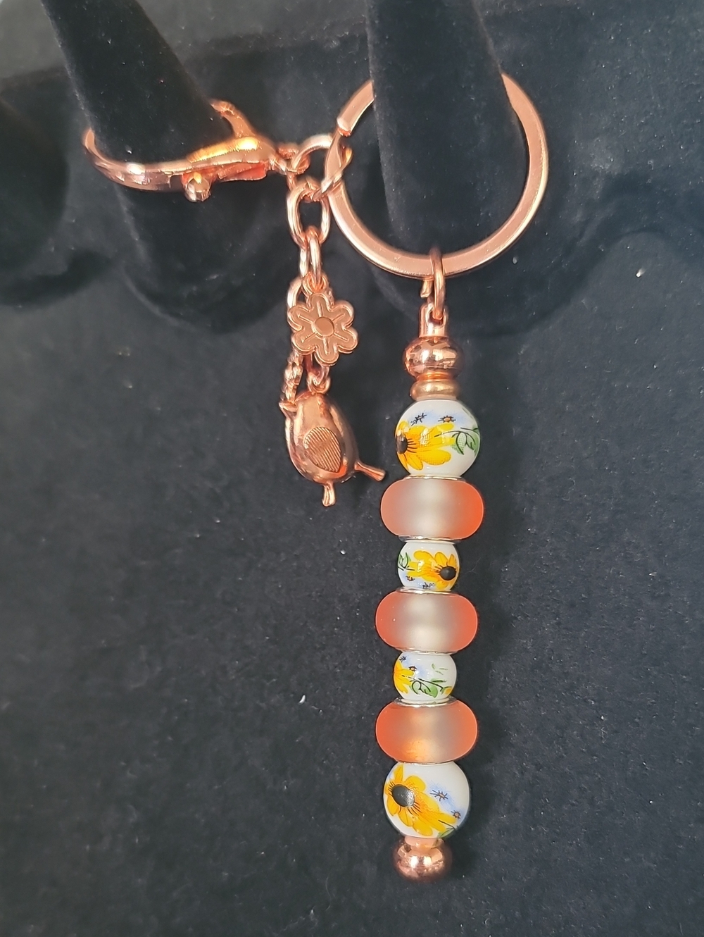 Floral Drop Bead Purse Or Keychain Charm